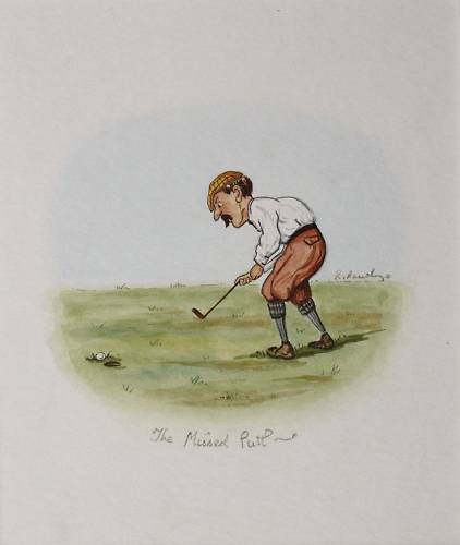 Golf caricature missed putt - golf,