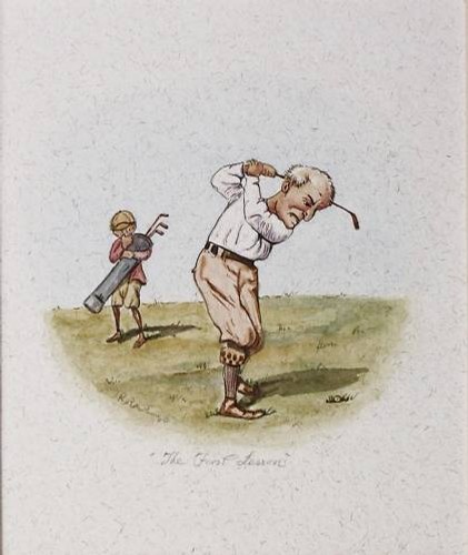Golf caricature first lesson - golf,